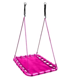 HearthSong - Mega Mat Rectangular Platform Tree Swing For Kids With Thick, Webbed Matting And Steel Frame