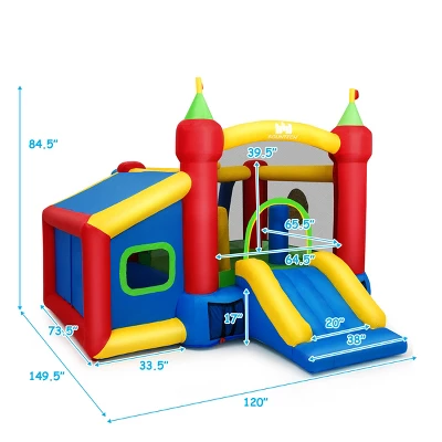 Costway 6-in-1 Inflatable Bounce House Bouncy Castle Blow Up Toddler Bouncy House For Kids Indoor Outdoor W/480 Blower 3 Costway 6-in-1 Inflatable Bounce House Bouncy Castle Blow Up Toddler Bouncy House For Kids Indoor Outdoor W/480 Blower