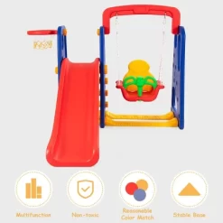 Costway 3 In 1 Junior Children Climber Slide Swing Seat Basketball Hoop Playset -Happy Kids Shop GUEST 1b7226a3 8b68 4906 b44c 256067641e3e