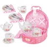 Jewelkeeper Porcelain Tea Set With Picnic Basket - Pink - 18 Pieces -Happy Kids Shop GUEST 21fab3e2 e47c 4dc0 9a87 d76bdb8a7a27