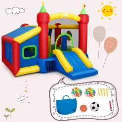 Costway 6-in-1 Inflatable Bounce House Bouncy Castle Blow Up Toddler Bouncy House For Kids Indoor Outdoor W/480 Blower 11 Costway 6-in-1 Inflatable Bounce House Bouncy Castle Blow Up Toddler Bouncy House For Kids Indoor Outdoor W/480 Blower -Happy Kids Shop GUEST 30471850 4f4a 4237 a88f 3f6aad2e3e6c