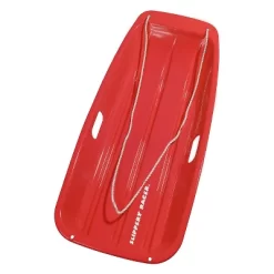 Slippery Racer Downhill Sprinter Flexible Kids Toddler Plastic Cold-Resistant Toboggan Snow Sled With Pull Rope And Handles, Red (2 Pack)