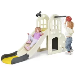Costway 6-In-1 Large Slide For Kids Toddler Climber Slide Playset W/ Basketball Hoop -Happy Kids Shop GUEST 35a8c66e 909e 4cc9 abbe be99501c086a