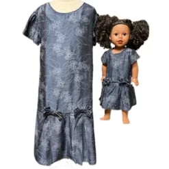 Doll Clothes Superstore Size 10 Matching Girl And Doll Blue Pattern Dresses For Girls And Dolls