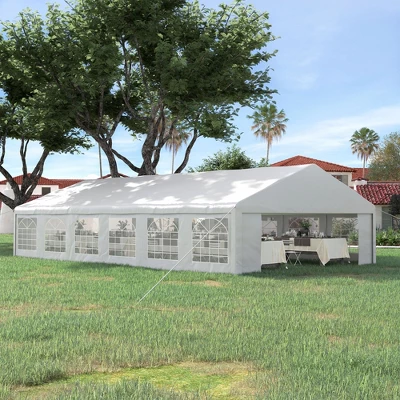 Outsunny 23' X 39' Party Tent & Carport With Removable Sidewalls And Windows, White Tents For Parties, Wedding And Outdoor Events 4 Outsunny 23' X 39' Party Tent & Carport With Removable Sidewalls And Windows, White Tents For Parties, Wedding And Outdoor Events - Image 2