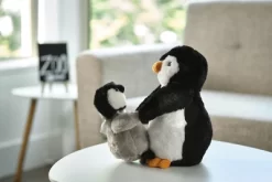 Bearington Wiggles And Wobbles Plush Stuffed Animal Penguin With Baby, 10 Inches