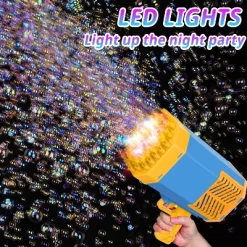 Link Ready. Set. Play! Bubble Machine Giant Bazooka Toy 69 Holes Automatic For Kids & Adults Of All Ages Great For Indoor & Outdoors