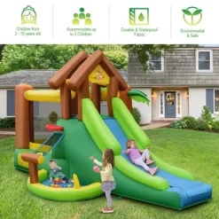 Costway Inflatable Jungle Bounce House Kids Dual Slide Jumping Castle Bouncer -Happy Kids Shop GUEST 5a76f421 dd15 47c8 9da4 0ca58af4864d