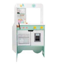 HearthSong Orders Up 4'L X 3'H Kids' Pretend-Play Wooden Food Truck Kitchen And 12 Piece Wooden Culinary Play Set
