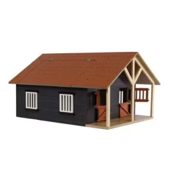 Kids Globe 1/24 Wooden Horse Stable With 2 Stalls And Storage Room 610167