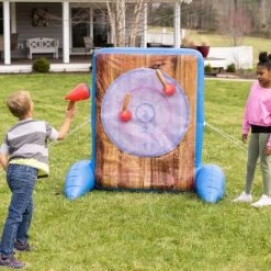 HearthSong Giant Double-Sided Inflatable Axe-Throwing And Ball-Toss Target Game For The Backyard Or Basement
