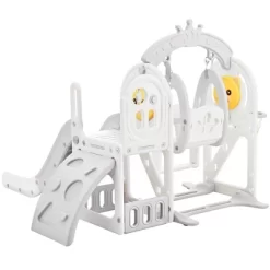 5-in-1 Kids Slide, Playground Freestanding Climber And Toddler Slide Swing Playset With Basketball Hoop - ModernLuxe -Happy Kids Shop GUEST 6a39cfdf 3e27 4c08 bbbf 3d2ed4fc53e6