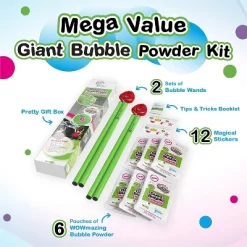 South Beach Bubbles WOWMAZING Mega Value Big Bubble Kit | 2 Wands & Bubble Powder 6-Pack