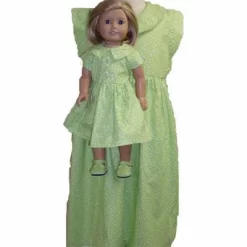 Doll Clothes Superstore Matching Designer Long Lime Dress For Girl And Dolls Size 4