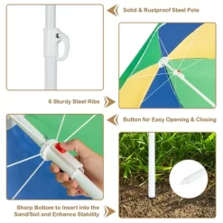 Costway 3-in-1 Kids Picnic Table Wooden Outdoor Sand & Water Table W/Umbrella Play Box Es -Happy Kids Shop GUEST 7f2eefa5 a917 423b ae52 d93567508b8c