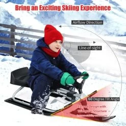 Costway Kids Snow Racer Sled W/ Steering Wheel & Double Brakes Pull Rope Snow Slider -Happy Kids Shop GUEST 7f9ec5fa 9664 4adc 9654 4cb5ed9fa949