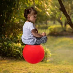 PLAYBERG Red Outdoor Patio Playground Hanging Adjustable Ball Round Swing, Inflatable Heavy Duty Rubber Round Swing Ball, Pump Included -Happy Kids Shop GUEST 80e618f4 fb22 4be2 bd6d cf59bbed9b73