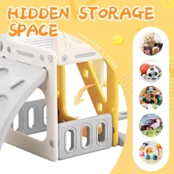 5-in-1 Kids Slide, Playground Freestanding Climber And Toddler Slide Swing Playset With Basketball Hoop - ModernLuxe -Happy Kids Shop GUEST 81d0e853 30e2 45b9 9482 43f20214cd98