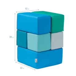 ECR4Kids Softzone Foam Toddler Building Blocks, Soft Play For Kids, 7pc Set