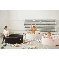 MeowBaby Large Round 35 Inch Round By 11.5 Inch Tall Baby Toddler Foam Ball Pit W/ 200 Full Foam Balls And Zippered Covered, Light Pink, White, Pearl -Happy Kids Shop GUEST 84eea80e 0681 46be a11f 1ca1de80d5df