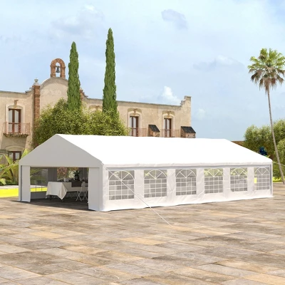 Outsunny 23' X 39' Party Tent & Carport With Removable Sidewalls And Windows, White Tents For Parties, Wedding And Outdoor Events 3 Outsunny 23' X 39' Party Tent & Carport With Removable Sidewalls And Windows, White Tents For Parties, Wedding And Outdoor Events