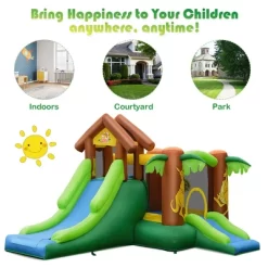 Costway Inflatable Jungle Bounce House Kids Dual Slide Jumping Castle Bouncer -Happy Kids Shop GUEST 90bf829a 4a6c 4a53 98f7 cf024669931d