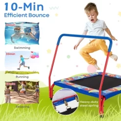 Costway 36" Kids Square Trampoline Indoor Outdoor Rebounder W/Foam Handrail Alphabet Pad -Happy Kids Shop GUEST 91c3b357 8ad1 43c1 8700 c0bf2793d91f