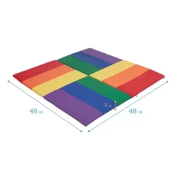 ECR4Kids SoftZone Turning Tiles Activity Mat, Colorful Toddler Tummy Time Foam Mat