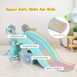 Babyjoy 4-in-1 Rocking Horse & Slide Set Toddler Slide Toy W/ Basketball Hoop -Happy Kids Shop GUEST a46be2a9 4f5f 43fe 8ae0 d6aa4614e566