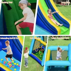 Costway Inflatable Bouncer Climbing Bounce House Kids Slide Park Ball Pit W/ 750W Blower -Happy Kids Shop GUEST a6bcf797 3a8b 4ba3 8baa 8e93efd644e0