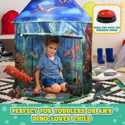 Toy To Enjoy Dinosaur Pop-Up Play Tent With Remote Controlled Lights, Dinosaur Roar Sound Button, And 6 Dinosaur Figure Toys For Boys And Girls -Happy Kids Shop GUEST abf2f8bf 87e4 4b91 a6db d192a376a218