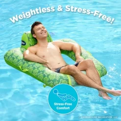 Aqua Leisure Zero Gravity Comfortable Hammock Style Inflatable Swimming Pool Chair Lounge Float W/ Leg And Arm Rests, Floral Trip Lime Green, 3 Pack -Happy Kids Shop GUEST b47c66c7 23e7 4a2e a548 a2c9adbcd62c