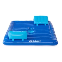 Solstice By Swimline Face To Face Conversation Pool Lake Lounger Float With Double Cushion Pillows, Cup Holders, And Center Cooler For Kids And Adults