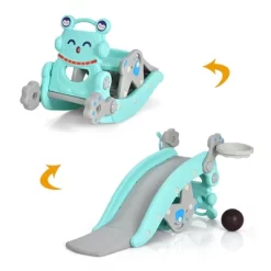 Babyjoy 4-in-1 Rocking Horse & Slide Set Toddler Slide Toy W/ Basketball Hoop -Happy Kids Shop GUEST c81fbe55 aff1 43cd b873 932149627444