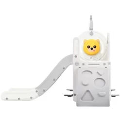 5-in-1 Kids Slide, Playground Freestanding Climber And Toddler Slide Swing Playset With Basketball Hoop - ModernLuxe -Happy Kids Shop GUEST ce8e6bad 5fb9 4f96 a38a 61e9c7f76884