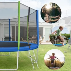 Kids Trampoline With Safety Fence Netting, Ladder And Wind Stakes - ModernLuxe -Happy Kids Shop GUEST cf1e7b1b 3ca6 44da 94a9 a0d158e18745