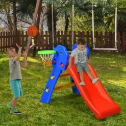 2 Step Children Folding Slide W/ Basketball Hoop For Kids Indoor & Outdoor -Happy Kids Shop GUEST d7ccc9e7 30ed 4be4 b519 ce880ba2059a