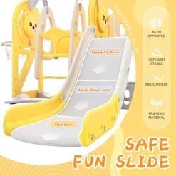 5-in-1 Kids Slide, Playground Freestanding Climber And Toddler Slide Swing Playset With Basketball Hoop - ModernLuxe -Happy Kids Shop GUEST e1ce3f2a 8a6d 46ba ad74 bd0c15f4fce3