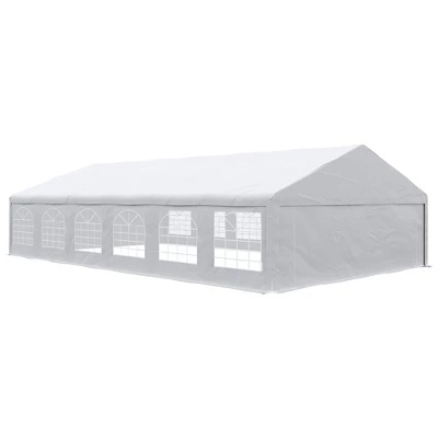 Outsunny 23' X 39' Party Tent & Carport With Removable Sidewalls And Windows, White Tents For Parties, Wedding And Outdoor Events 6 Outsunny 23' X 39' Party Tent & Carport With Removable Sidewalls And Windows, White Tents For Parties, Wedding And Outdoor Events - Image 4