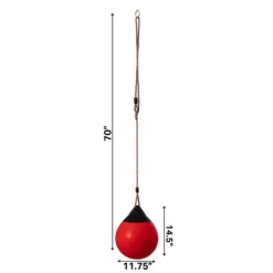 PLAYBERG Red Outdoor Patio Playground Hanging Adjustable Ball Round Swing, Inflatable Heavy Duty Rubber Round Swing Ball, Pump Included -Happy Kids Shop GUEST f0f10f6a c0ca 436b a9c8 ae565d166f28