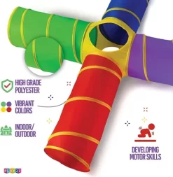 4-Way Play Tunnel For Kids To Crawl Through 8 Feet Foldable Into A Carrying Bag - Play22USA -Happy Kids Shop GUEST f5cb1425 d93e 4d17 8876 ea4525270beb