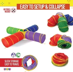 4-Way Play Tunnel For Kids To Crawl Through 8 Feet Foldable Into A Carrying Bag - Play22USA -Happy Kids Shop GUEST f80b2ac7 518a 4762 8d2b 71c742b90a07